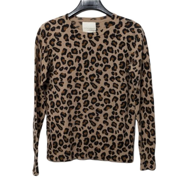CYNTHIA ROWLEY Animal Print Cashmere Pullover Sweater S - Picture 6 of 6